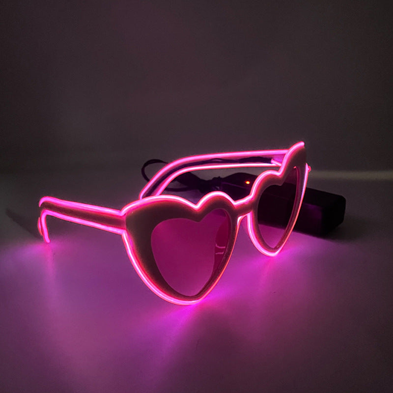 Accessoires de soirée pour femmes Lunettes de Glowing en forme de coeur