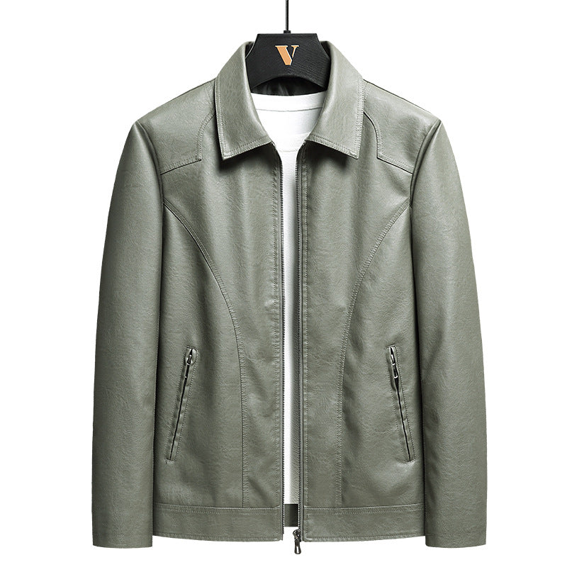 Veste en cuir mince pour hommes