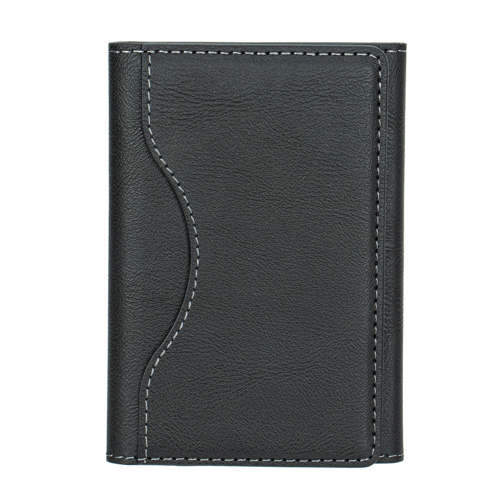 Porte-cartes magnétiques triples en cuir