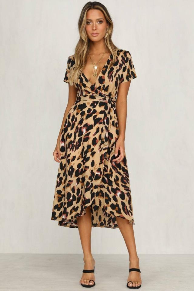 Femme Léopard imprimé Robe sexy