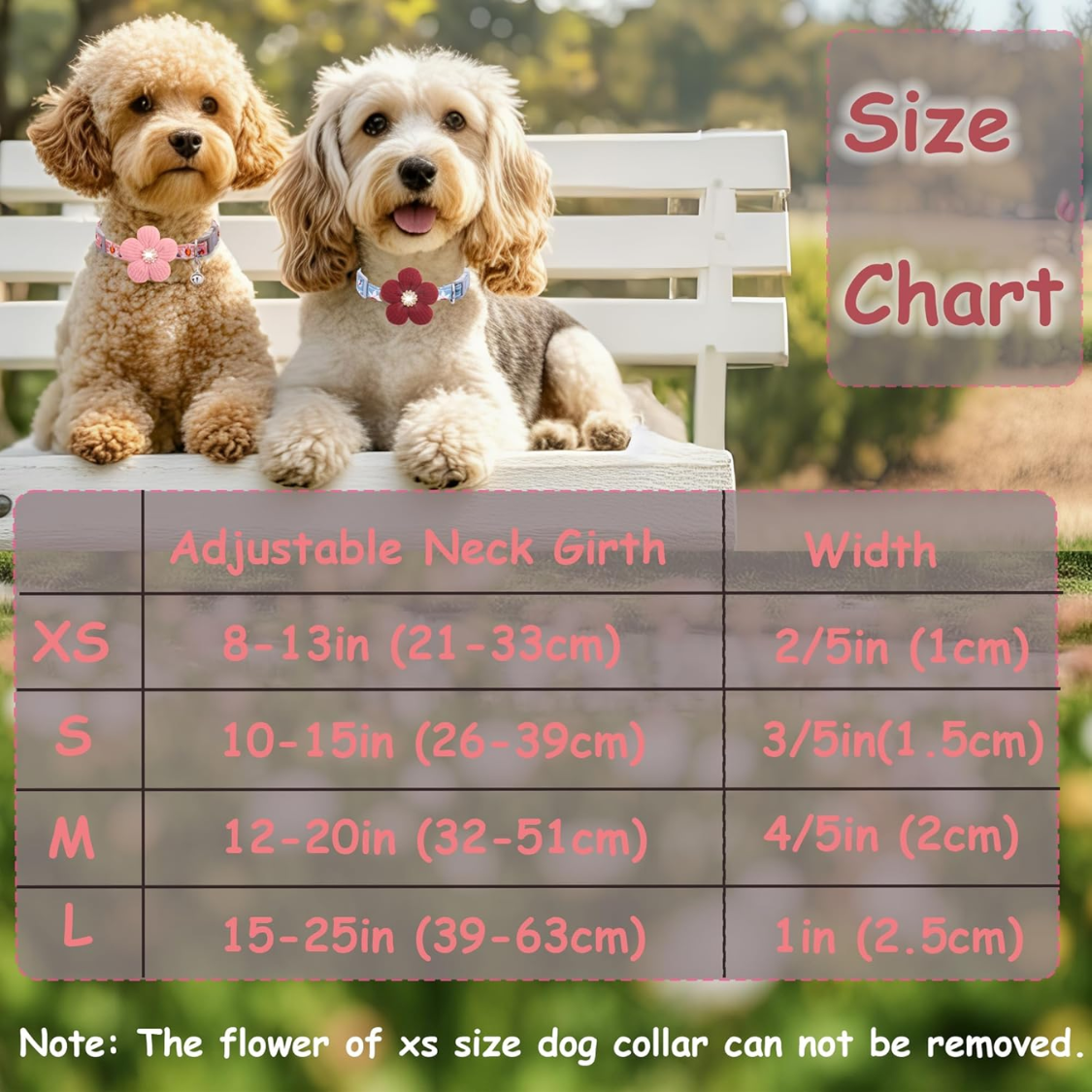 Petit collier de chien avec fleur