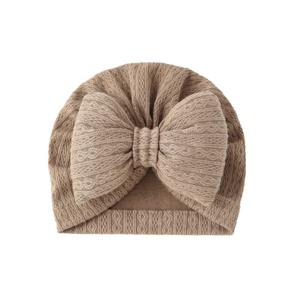 Chapeau de bateau bébé en coton tricoté Remplissage Big Bow Chapeau de bateau bébé
