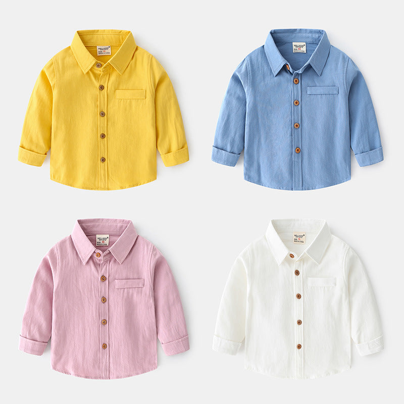 Mode Personnalité Couleur Solide Chemise pour garçons
