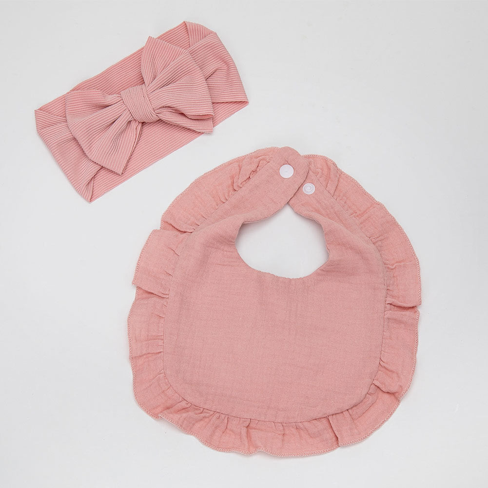 Pure Color Ruffles Serviette Salive pour Enfants
