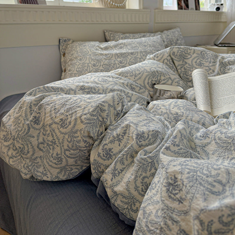 Ensemble de quatre pièces en coton épais pour l'automne et l'hiver