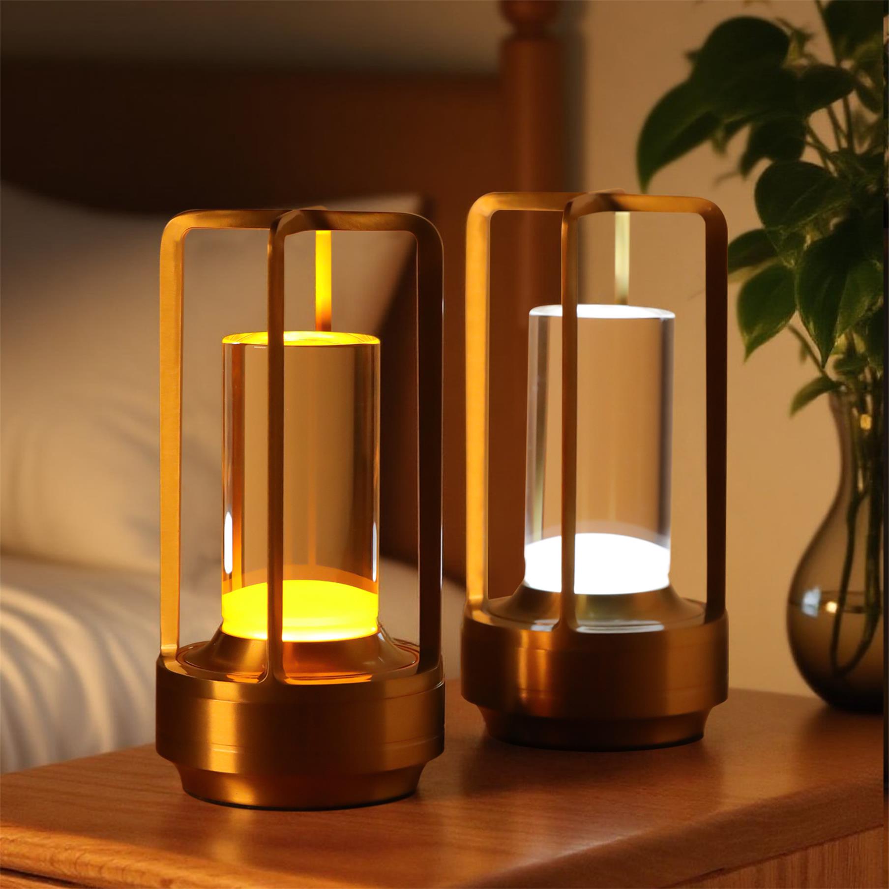Lampe de table à commande tactile portable 2pcs avec batterie de 5000mAh