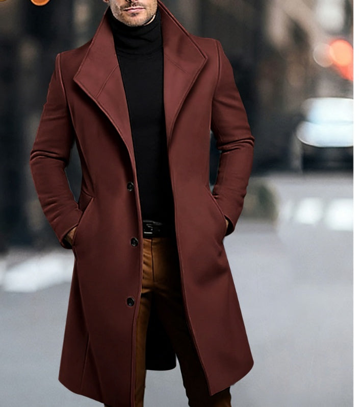 Manteau en laine mi-longueur pour hommes