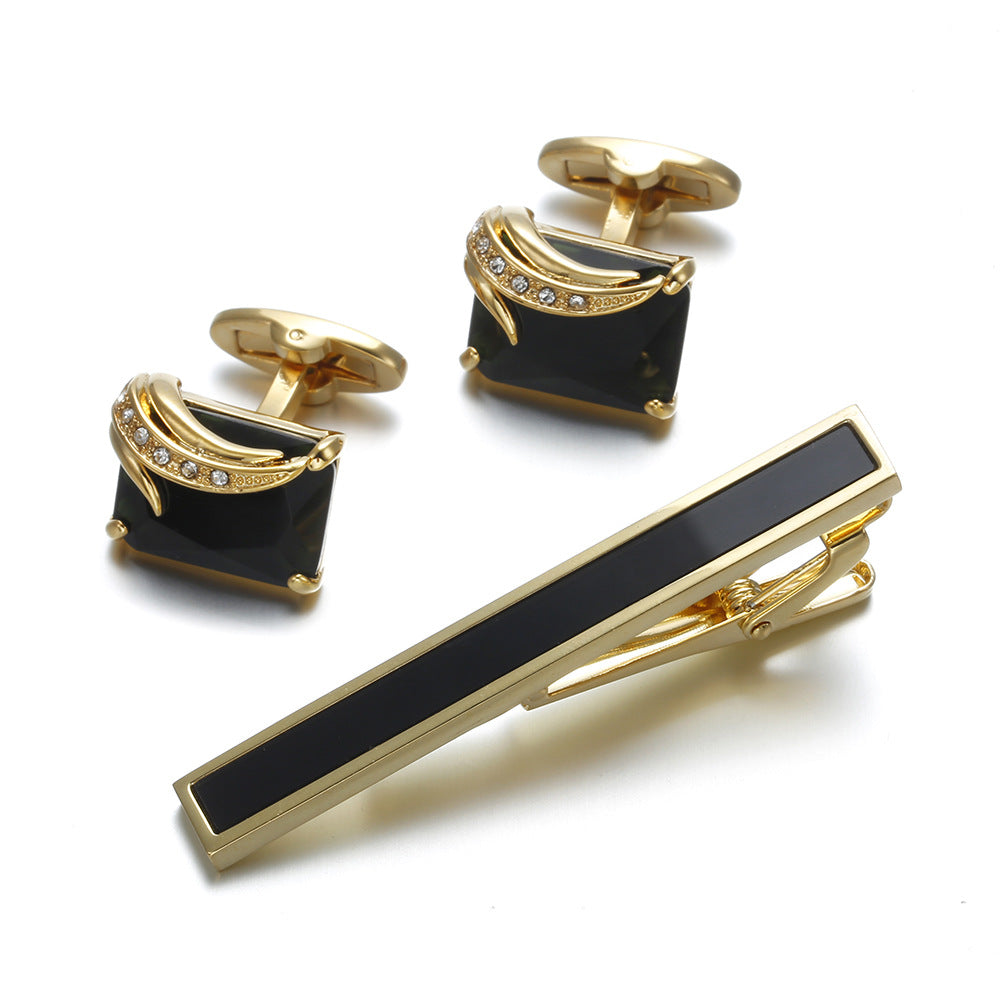 Mode européenne et américaine Gentleman Tie Clip Cufflinks