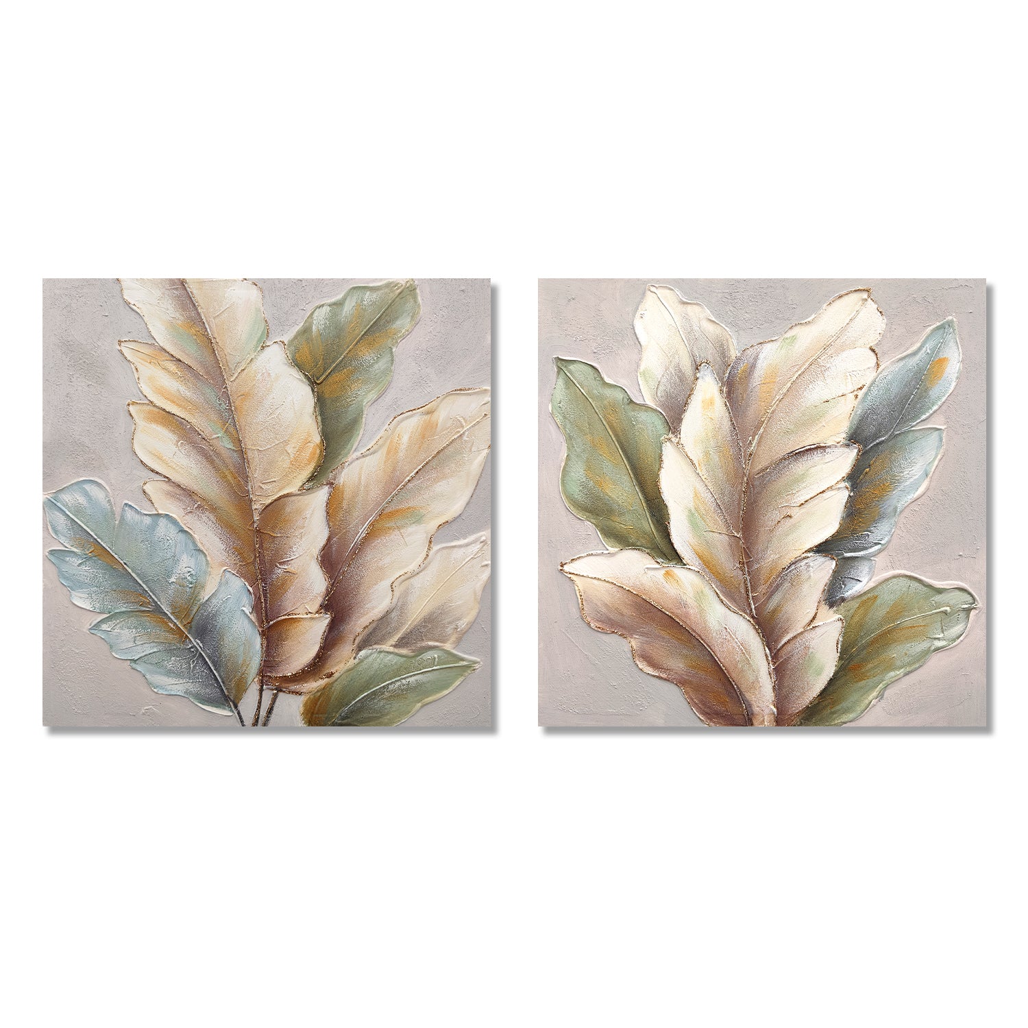 24x24 Ensemble de 2 Leaf Art Botanique