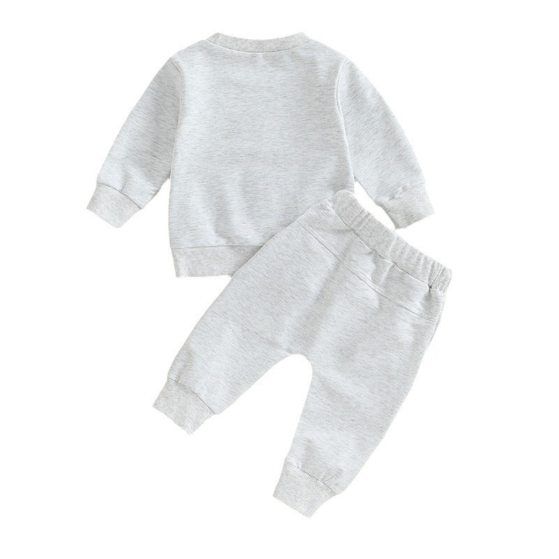 Sweatshirt et pantalons casual Ensemble de deux pièces avec des lettres brodées pour les tout-petits
