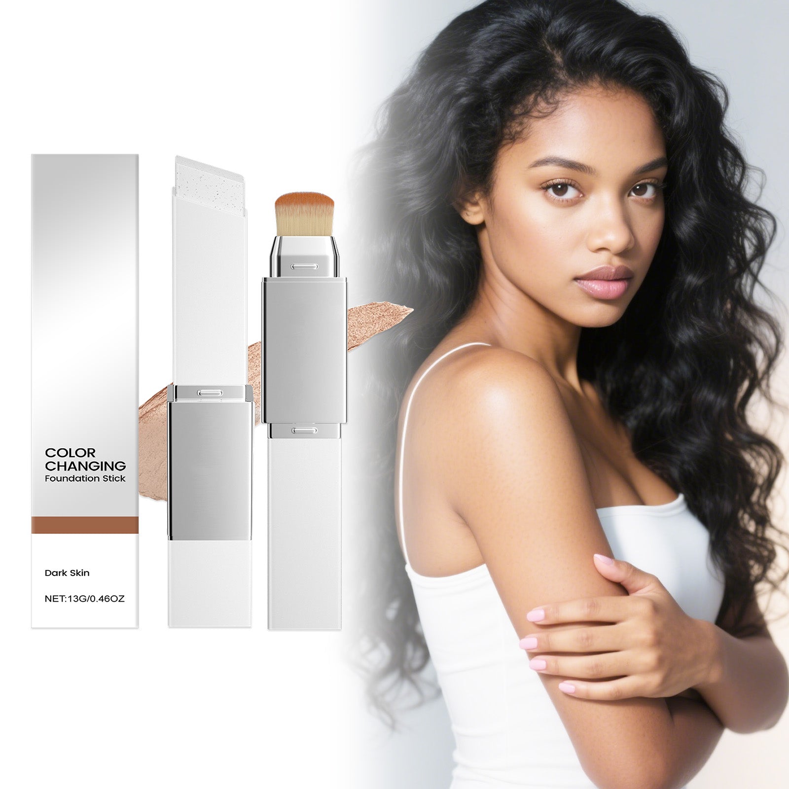 2-en-1 Color-Changing Foundation Stick Deep Skin Tone