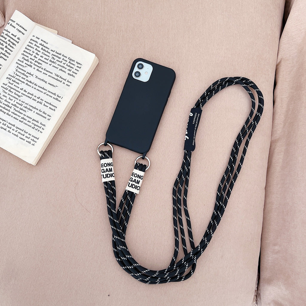Boîtier de téléphone en silicone liquide à longue bande diagonale