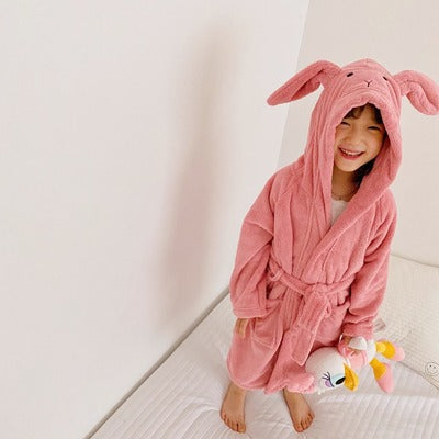 Serviette de bain à capuche de lapin