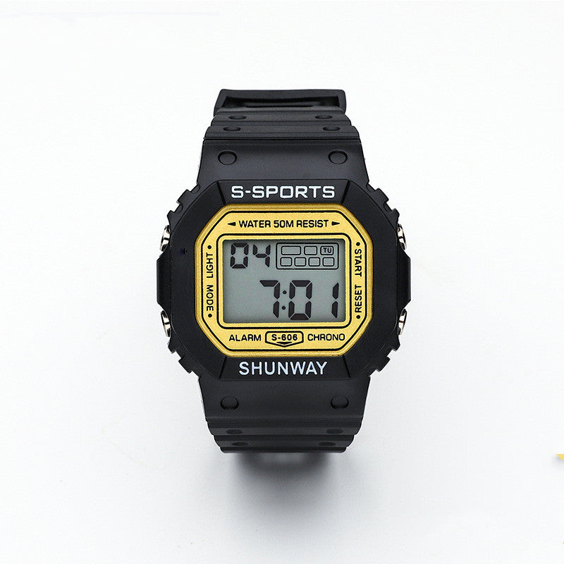 Imperméable Lumineux Petit carré Étudiant Montre électronique