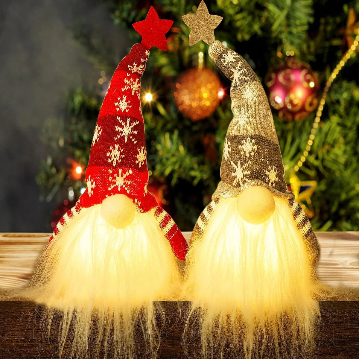 Gnome de Noël éclairé