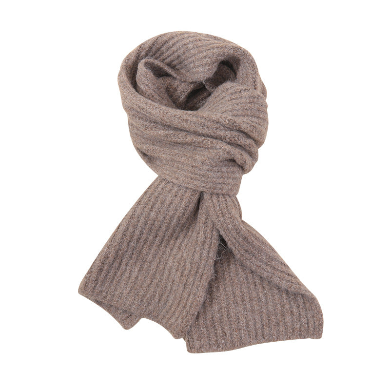 Soft and Warm Cashmere Knit Scarf Unisex Solid Color Neck Warmer