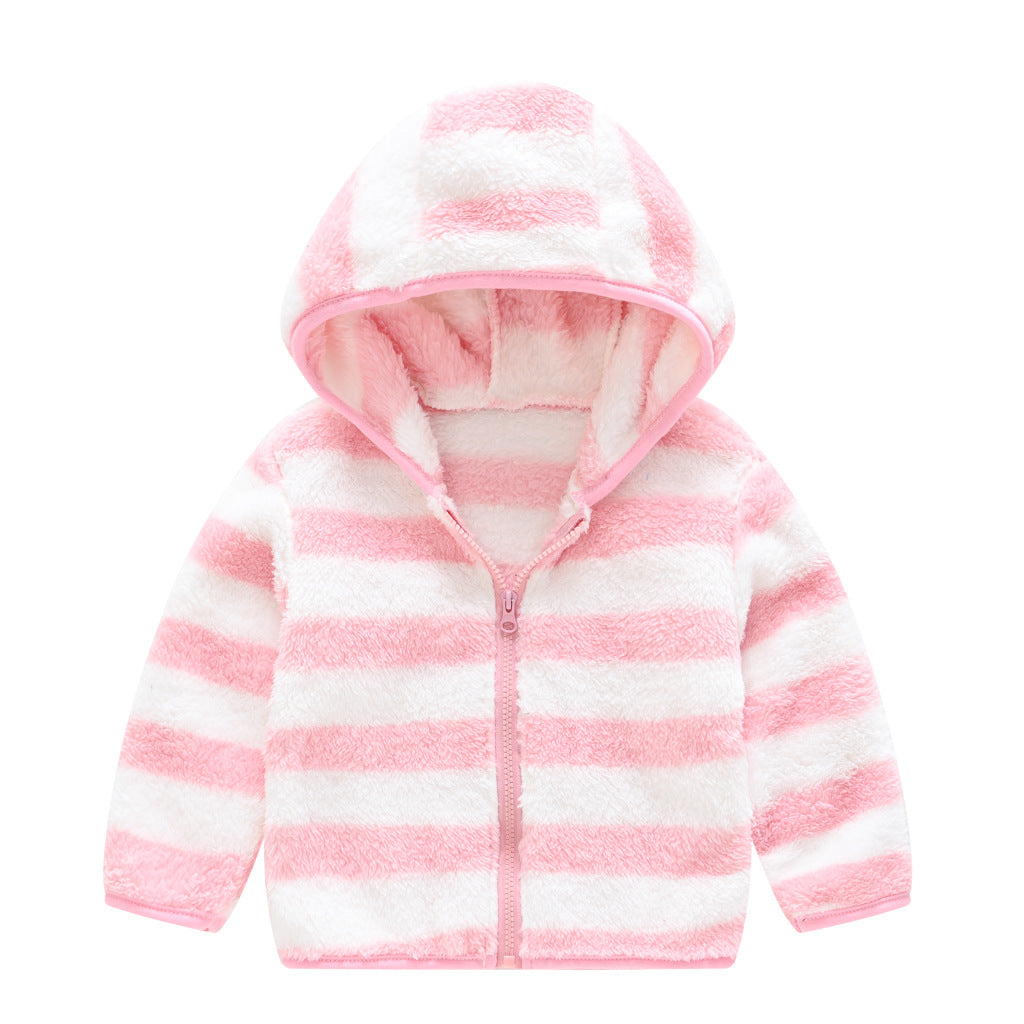 Manteau à capuche en couleur solide pour ours nouveau-né