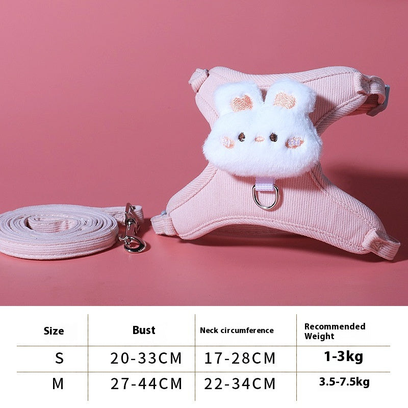 Rope de traction Cat réglable Rope de marche mignon chatons spécial pour sortir de la poitrine Stra