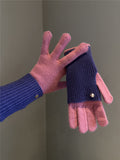 Gants en laine tricotée à double usage dans le style Maillard