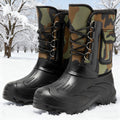 Bottes de neige hautes et épaisses, doublées de polaires d'hiver pour hommes