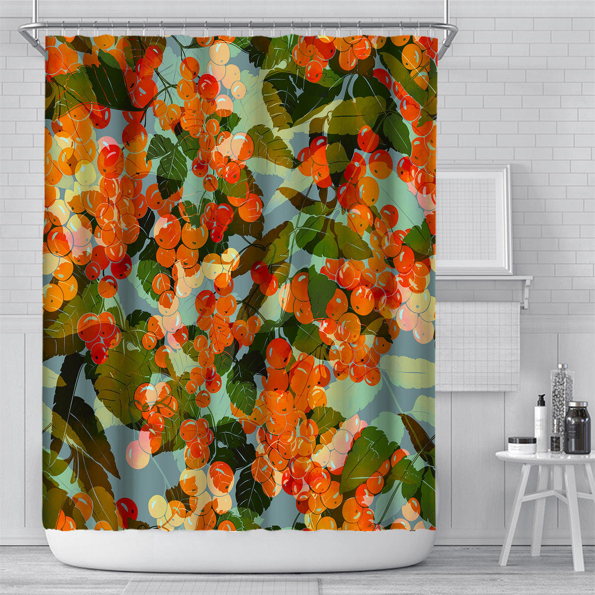 Plant Waterproof et Mildew Proof Digital Custom Rideau de salle de bains d'impression sans punch