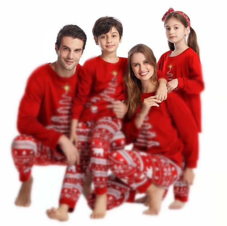 Noël Parent-enfant Porter Pajamas imprimé Vêtements de maison