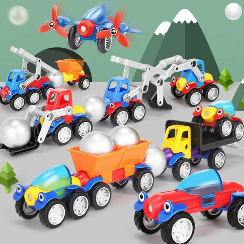 Assembler magnétique bloc voiture Puzzle pour enfants et main-sur-ingénierie voiture