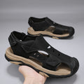 Chaussures de plage de taille plus respirant Sandales en cuir pour hommes