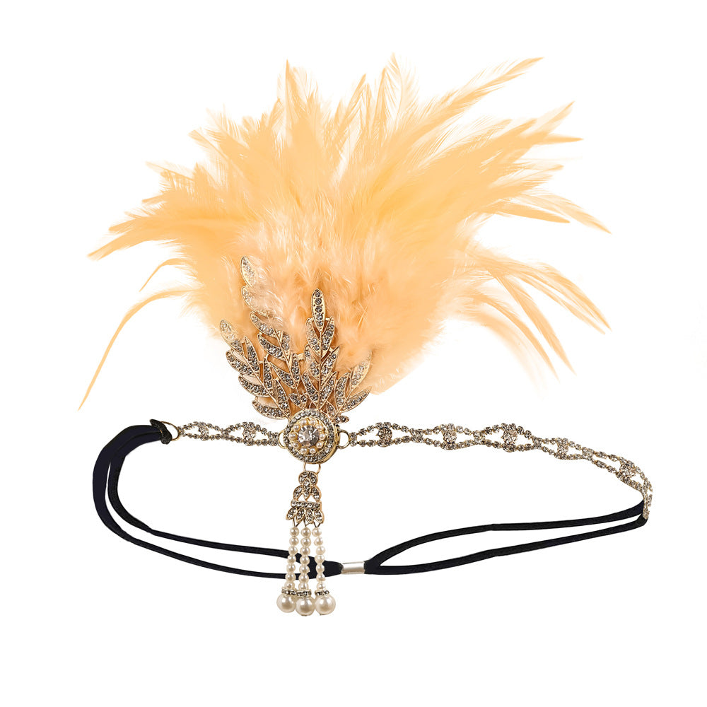 Tête de plume de masquerade Vintage bande de cheveux dans le style européen et américain