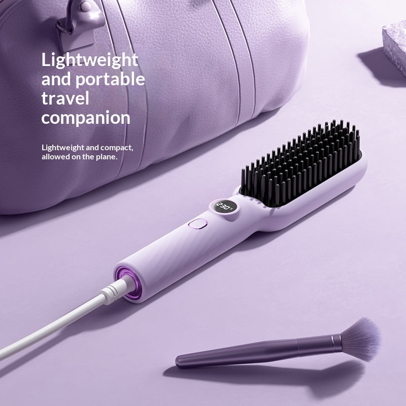 Peigne de redressage portable à affichage numérique qui endommage les cheveux