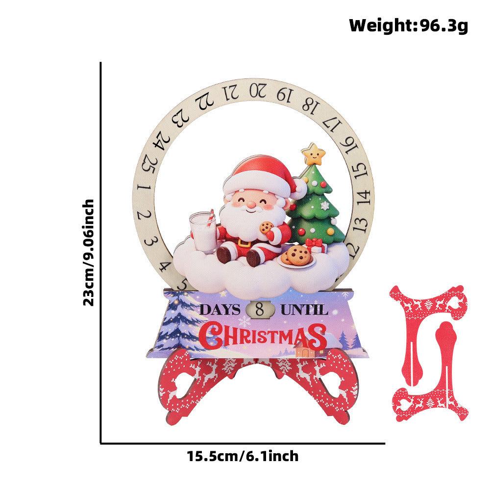 Créative Cartoon Countdown Christmas Wooden Tabletop Craft