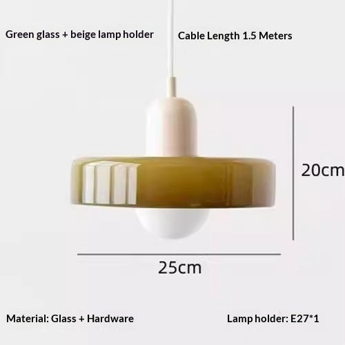 Lampe de lit en verre créatif Vintage vert pendentif lumière