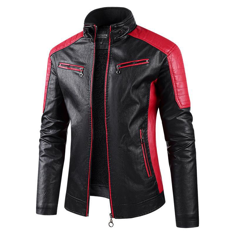 Taille européenne Automne et hiver Loisirs Cuir Men's Coat Flèche doublée