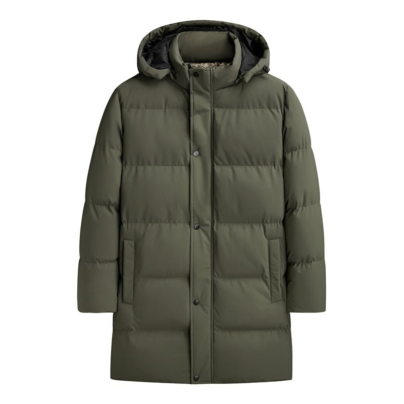 Homme Plus Taille Épaisseur thermique Long Couleur pure Vêtements de coton