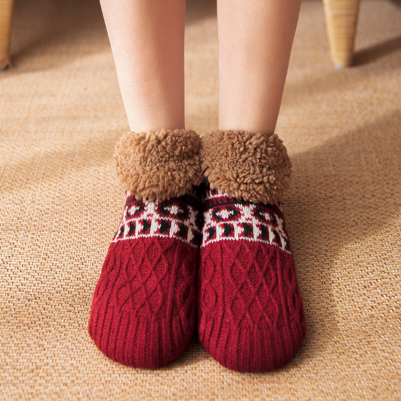 Chaussettes Cozy Fleece Bootie Chaussettes antidérapantes pour femmes et hommes