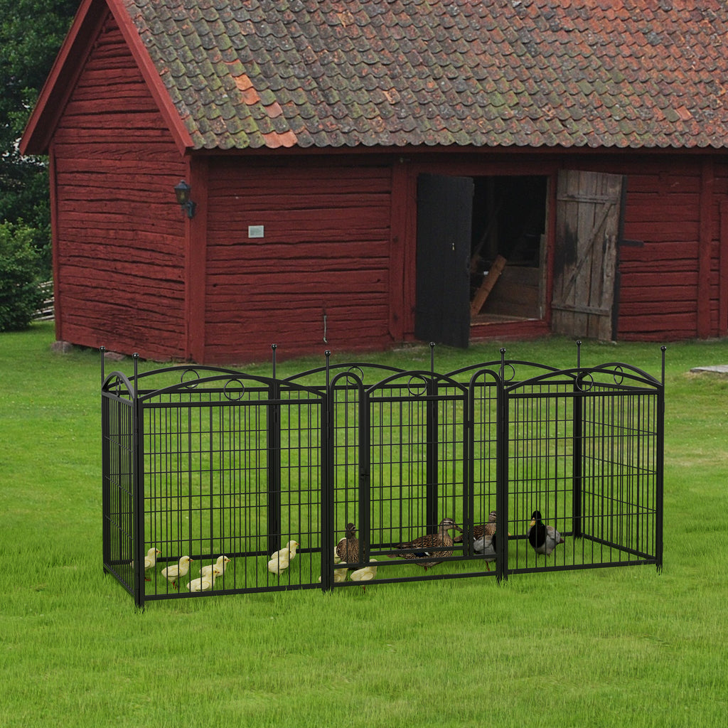 Dog Playpen Intérieur 32 pouces 8 panneaux Metal Dog Pen Pet Dog Fence Outdoor Exercise Pen avec