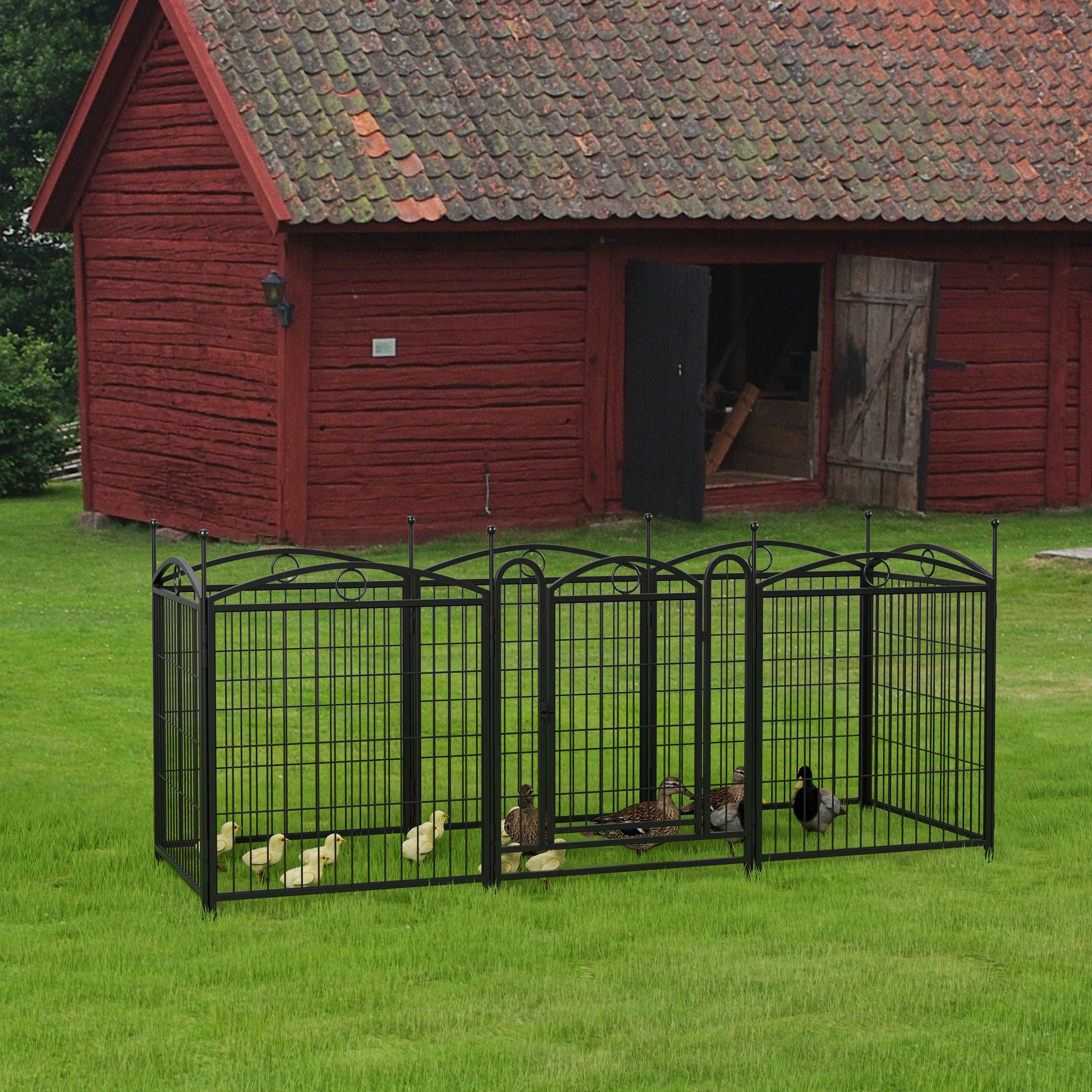 Dog Playpen Intérieur 32 pouces 8 panneaux Metal Dog Pen Pet Dog Fence Outdoor Exercise Pen avec