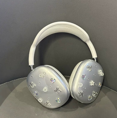 Couverture de protection du boîtier Bluetooth de l'oreille du coeur de nœud de noeud mignon Bow