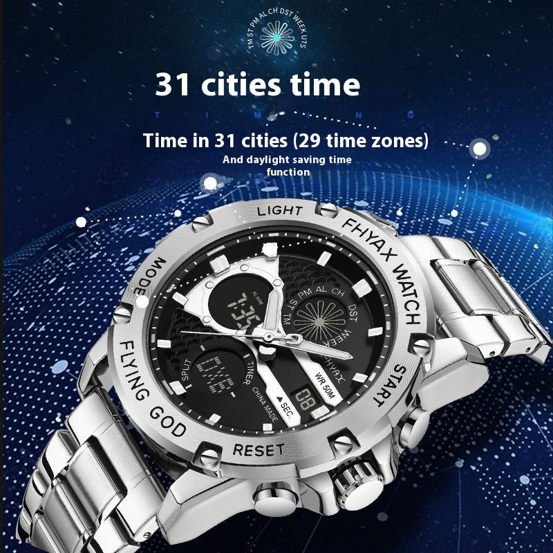 Business Casual Double affichage Lumineux Montre étanche