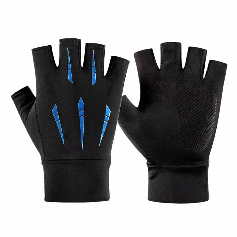 Sports de plein air d'été Gants demi-doigts faits de soie glacée avec une poignée antidérapante