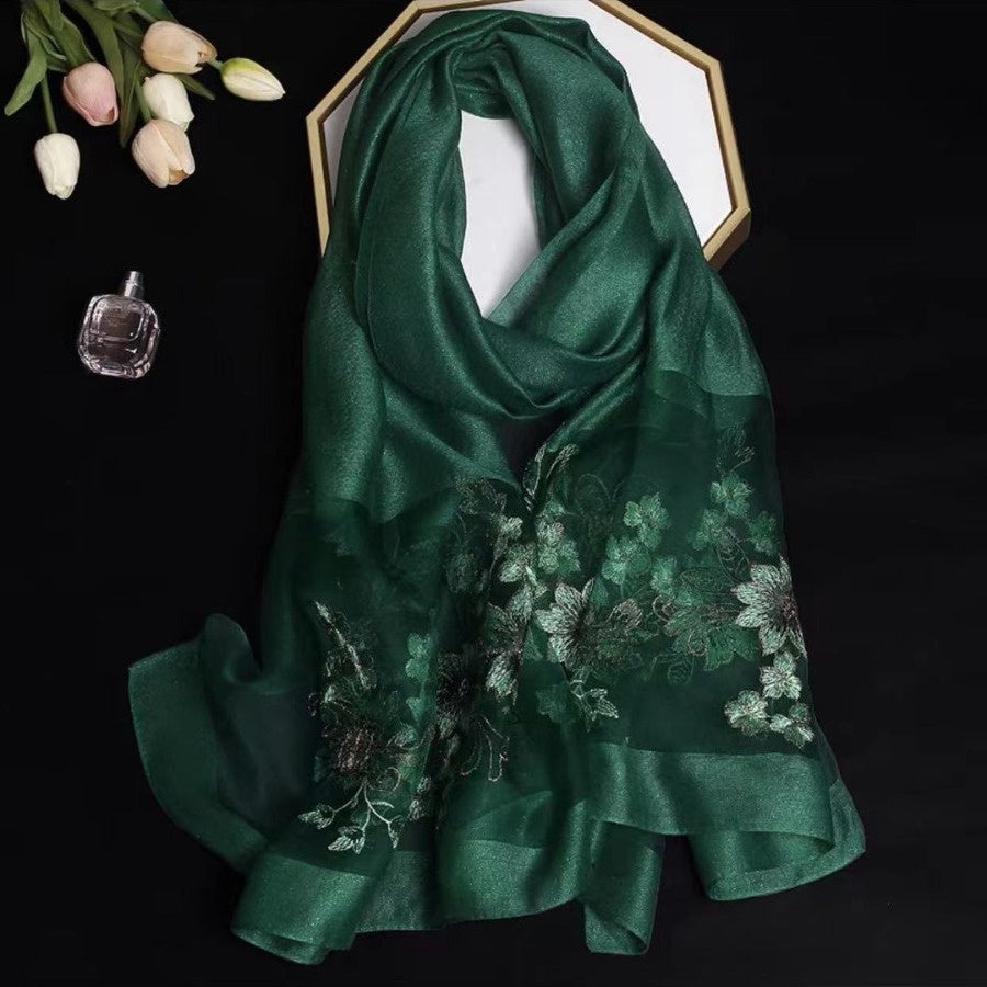 Soie et laine Cheongsam Châle longue écharpe