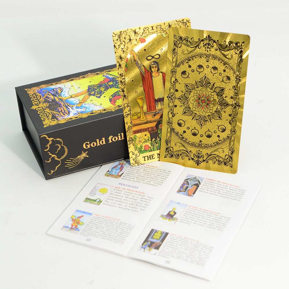 Cartes de Tarot en plastique 78 cartes Classic Rider-Waite Deck Gold Foil Stamping Imperméable