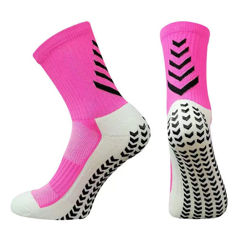 Chaussettes athlétiques mi-calf pour hommes pour course antidérapante Silicone épaissie