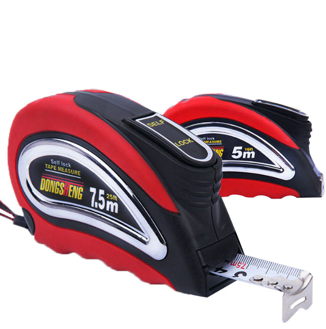 Bande en acier revêtu en caoutchouc mesure auto-verrouillage 5m modèle rouge coquille-blanc règle-1 pièce
