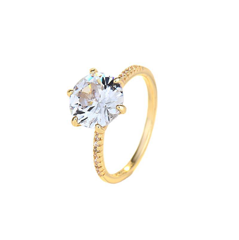 Anneau de diamant géométrique à six brins mode