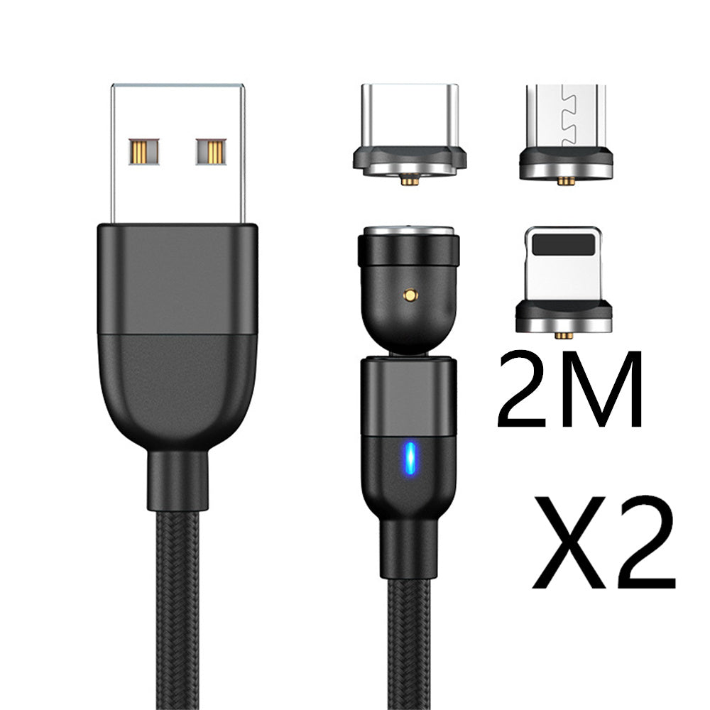 Câble de données magnétique Câble de charge de rotation à 3 540 degrés