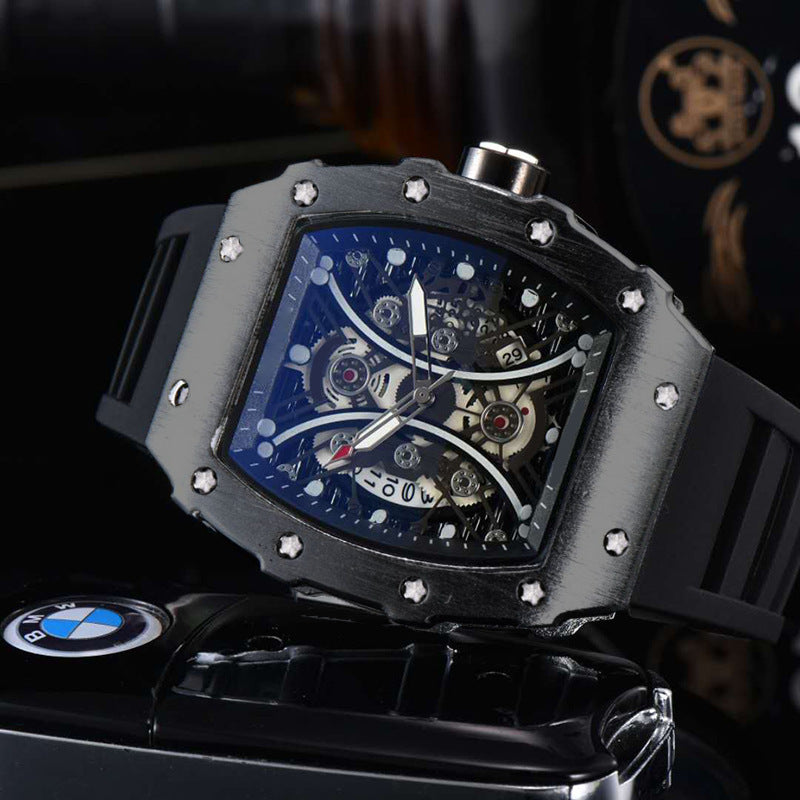 Automatique Quartz Hollow Luminous Waterproof Hommes en forme de barils