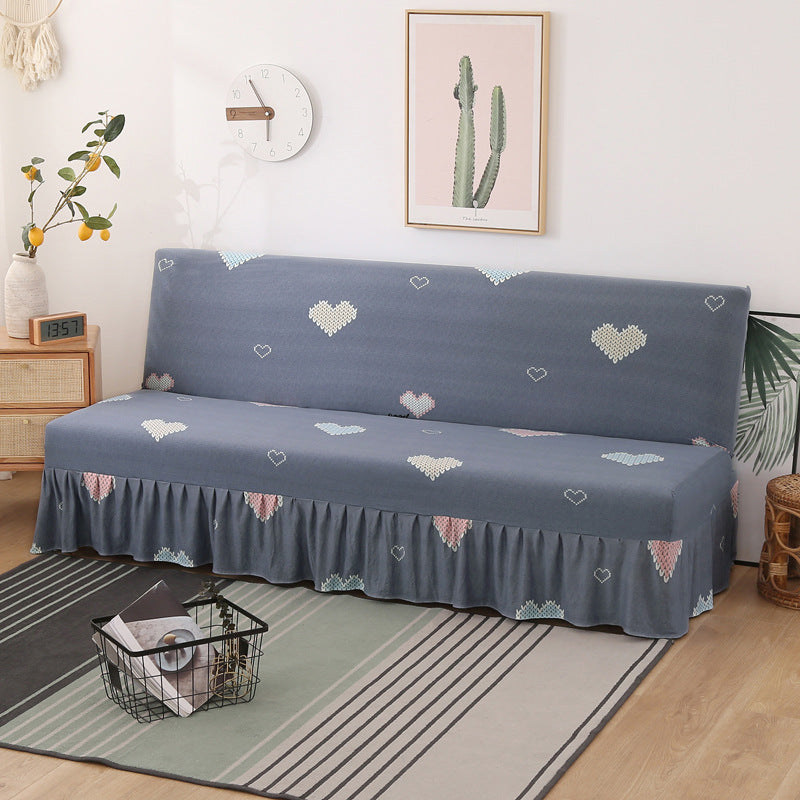 Slipcover stretch pour un lit sans bras encaissant simple simple housse de canapé pliable avec jupe