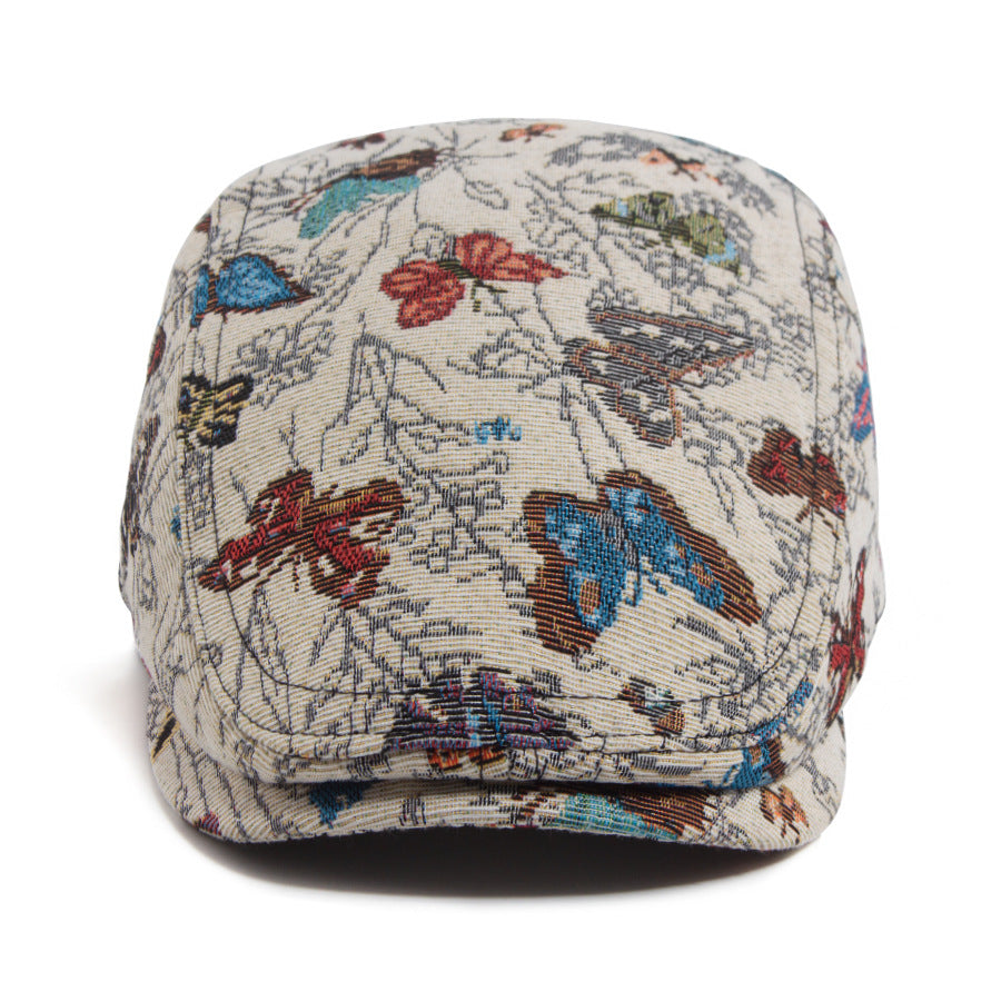 Chinese Style Chapeau Femmes Peaked Cap Personnalité Papillon Brodé Style ethnique