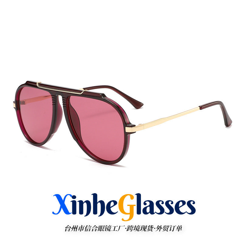 3654 Métal Double-Bridge Aviator Lunettes de soleil Commerce électronique Commerce extérieur Amazon Mode Uv400